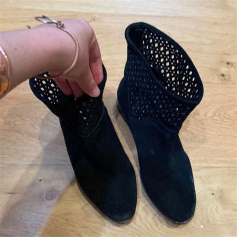 michael kors black leather cut out boots